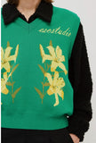 イーエスシースタジオ(ESC STUDIO) flower knit vest(green)