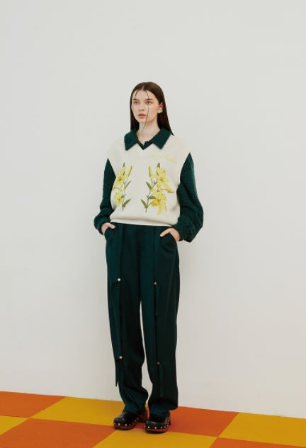 イーエスシースタジオ(ESC STUDIO) flower knit vest(beige)