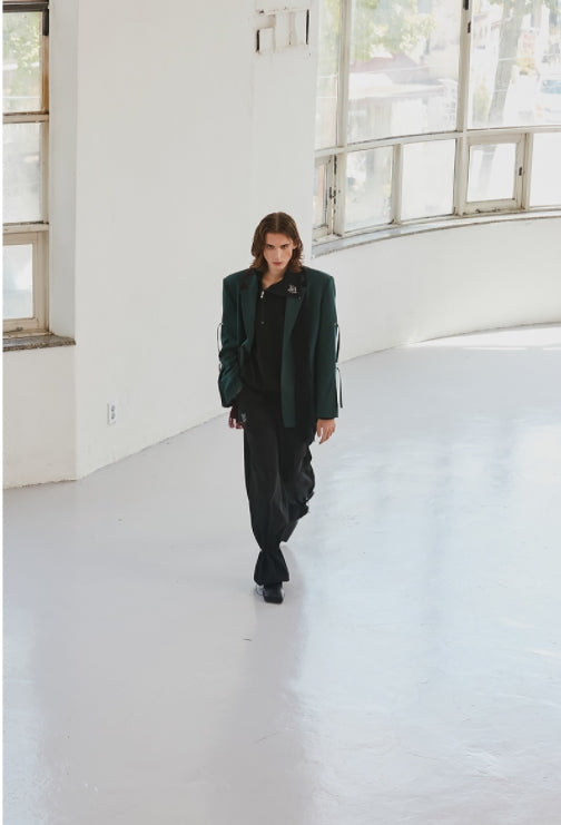 イーエスシースタジオ(ESC STUDIO) flower zipup mtm(black)