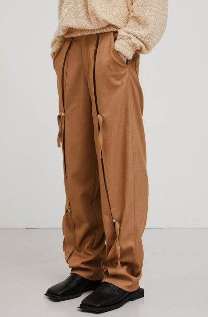 イーエスシースタジオ(ESC STUDIO) slit trouser pants(beige