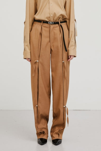 ★ESCSTUDIO★slit trouser pants(beige)★正規品/韓国直送料込 イーエスシースタジオ(ESC STUDIO) slit trouser pants(beige