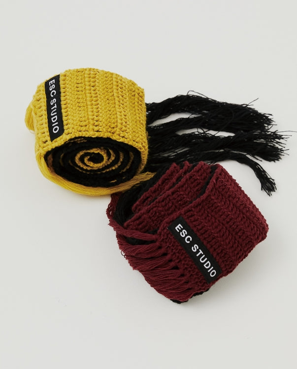 イーエスシースタジオ(ESC STUDIO) fringe muffler made by mom and aunt(burgundy)