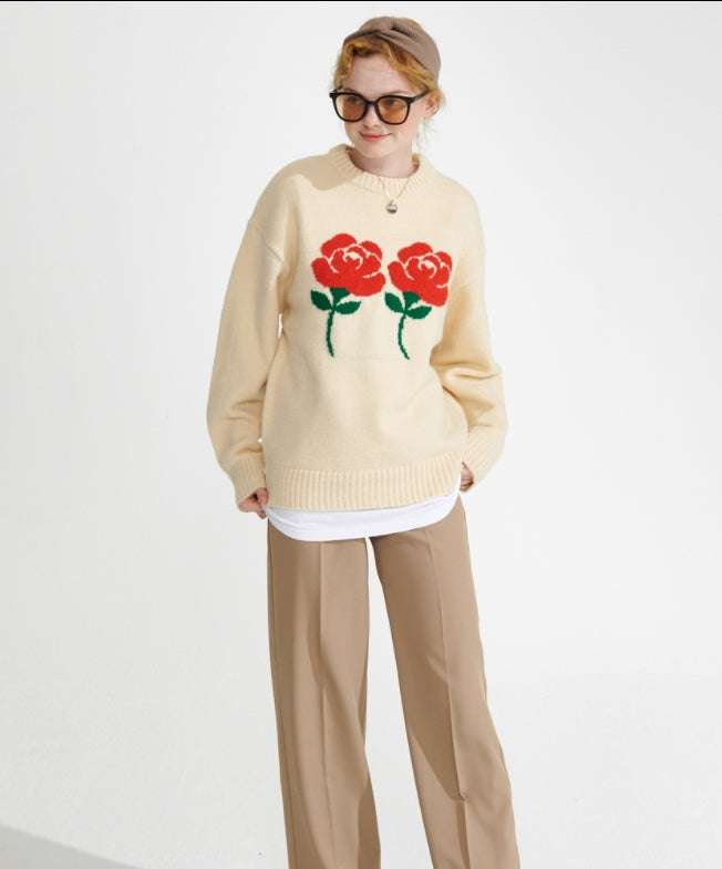 ワンダービジター(WONDER VISITOR)  Logo APS Knit [Ivory]