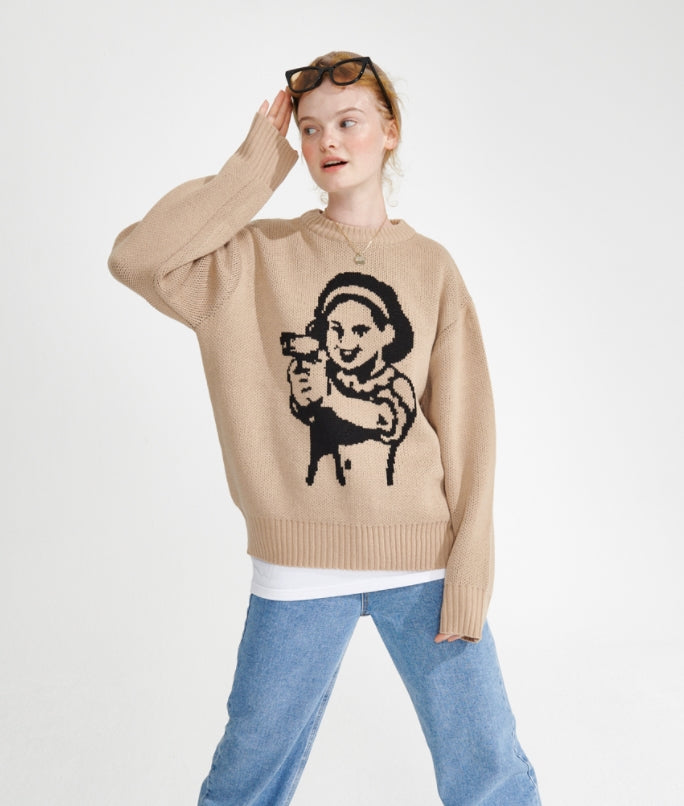 ワンダービジター(WONDER VISITOR)  Gungirl Knit [Beige]