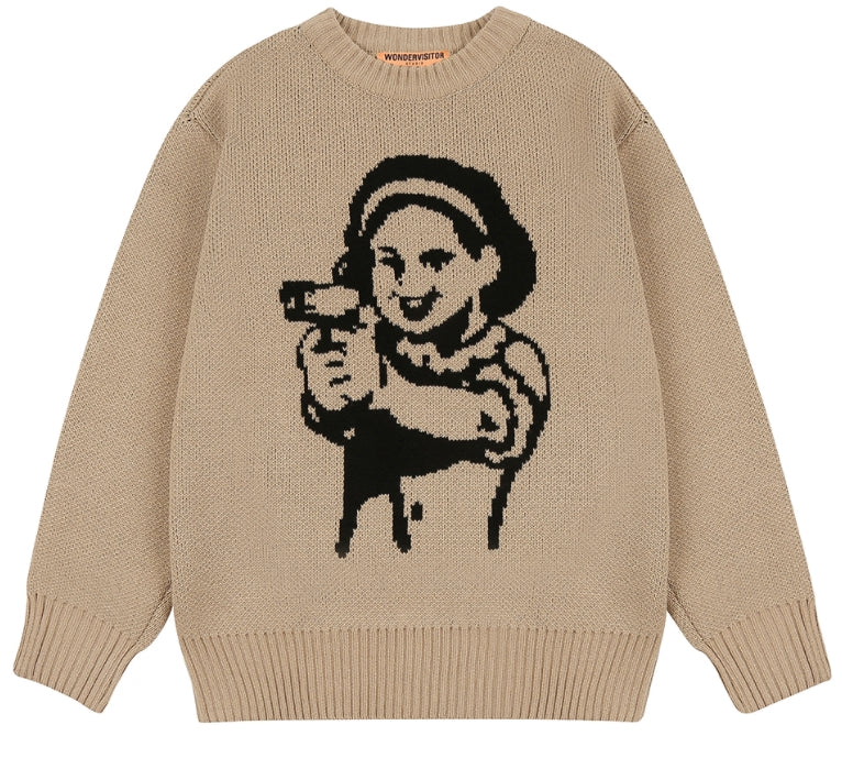 ワンダービジター(WONDER VISITOR) Gungirl Knit [Beige] – UNDERSTUDY