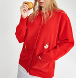 ワンダービジター(WONDER VISITOR)  Stella Cardigan [Red]