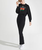 ワンダービジター(WONDER VISITOR)  2021 Logo Crop sweatshirt [Black]