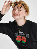 ワンダービジター(WONDER VISITOR)  2021 Logo Crop sweatshirt [Black]