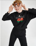ワンダービジター(WONDER VISITOR)  2021 Logo Crop sweatshirt [Black]
