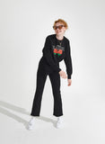 ワンダービジター(WONDER VISITOR)  2021 Logo Crop sweatshirt [Black]