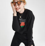 ワンダービジター(WONDER VISITOR)  2021 Logo Crop sweatshirt [Black]
