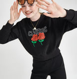 ワンダービジター(WONDER VISITOR)  2021 Logo Crop sweatshirt [Black]