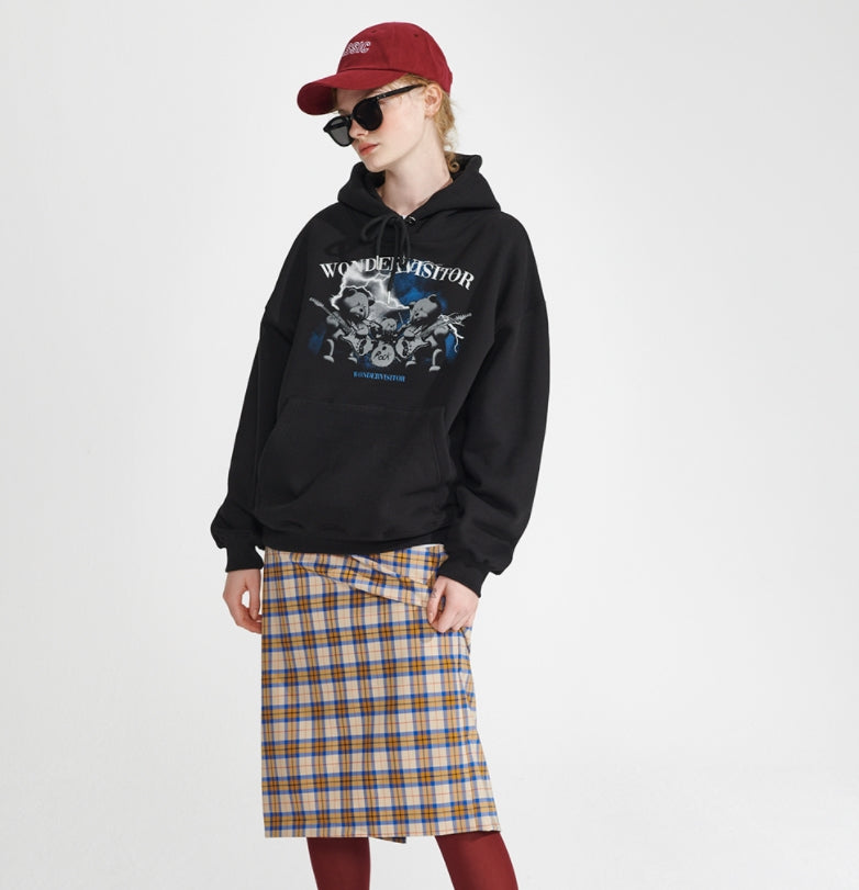 ワンダービジター(WONDER VISITOR)  Bear Metal Hoodie [Black]