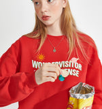ワンダービジター(WONDER VISITOR)  Stella sweat-shirts [Red]