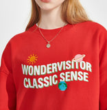 ワンダービジター(WONDER VISITOR)  Stella sweat-shirts [Red]