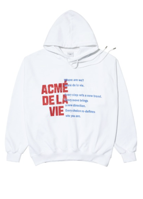 アクメドラビ(acme' de la vie) WHERE ARE YOU? HOODIE WHITE