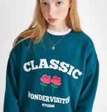 ワンダービジター(WONDER VISITOR) Classic Logo Sweatshirt [Green]
