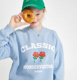 ワンダービジター(WONDER VISITOR) Classic Logo Sweatshirt [Light blue]