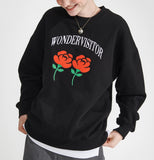 ワンダービジター(WONDER VISITOR) Logo applique Sweatshirt [Black]