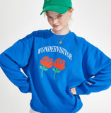 ワンダービジター(WONDER VISITOR) Logo applique Sweatshirt [Blue]