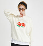 ワンダービジター(WONDER VISITOR) Logo applique Sweatshirt [Ivory]