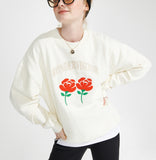 ワンダービジター(WONDER VISITOR) Logo applique Sweatshirt [Ivory]