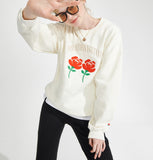 ワンダービジター(WONDER VISITOR) Logo applique Sweatshirt [Ivory]