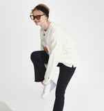 ワンダービジター(WONDER VISITOR) Logo applique Sweatshirt [Ivory]