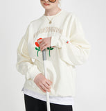 ワンダービジター(WONDER VISITOR) Logo applique Sweatshirt [Ivory]