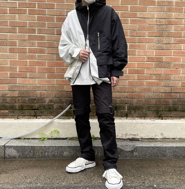 ランベルシオ(LANG VERSIO) 323 Half-and-Half Windbreaker Jacket (Windbreaker)