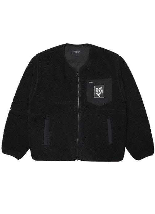 アクメドラビ(acme' de la vie) COLLARLESS FLEECE JACKET BLACK