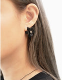 BLACKPURPLE (ブラックパープル) Mila Flower Cubic Earrings_Black