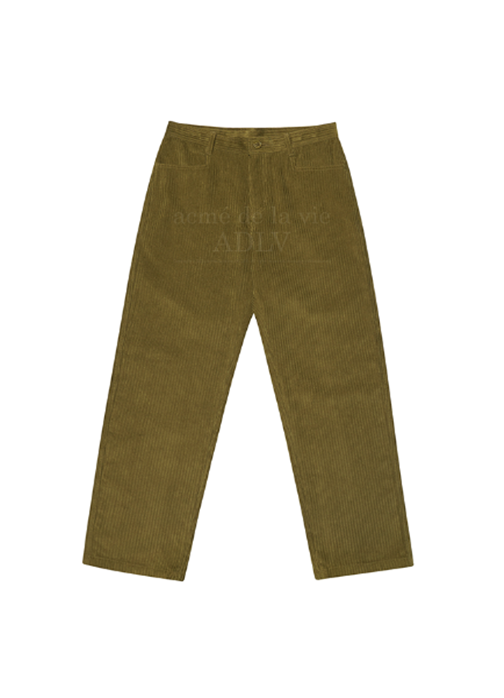 アクメドラビ(acme' de la vie) STANDARD WAPPEN LOGO CORDUROY PANTS YELLOW