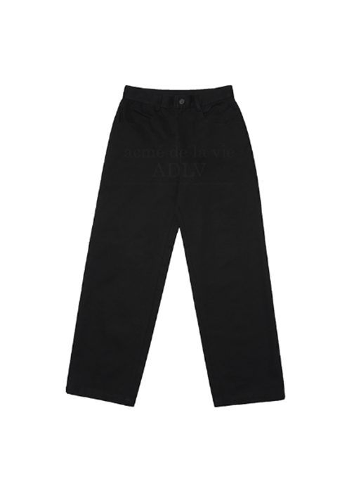 アクメドラビ(acme' de la vie) CIRCLE EMBROIDERED LOGO COTTON PANTS BLACK