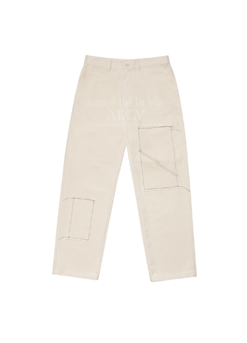 アクメドラビ(acme' de la vie) STITCH PATCHWORK COTTON PANTS IVORY