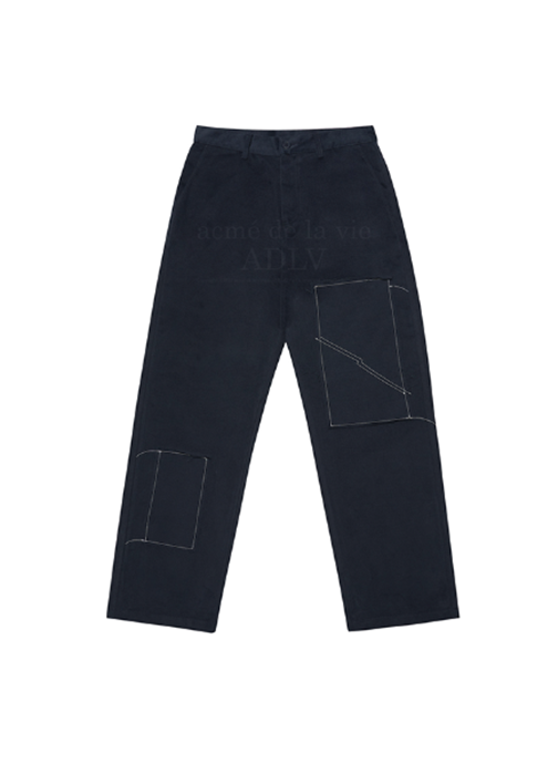 アクメドラビ(acme' de la vie) STITCH PATCHWORK COTTON PANTS NAVY