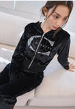 curetty (キュリティー)  C LOGO RHINESTONE HOODIE ZIP-UP_BLACK