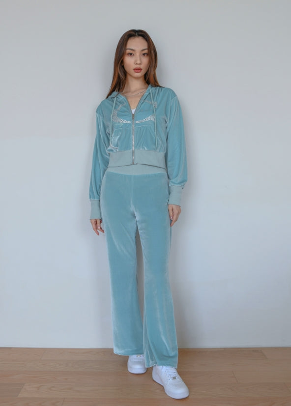 curetty (キュリティー)  C LOGO RHINESTONE HOODIE ZIP-UP_MINT