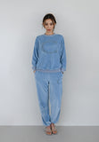 curetty (キュリティー)  C LOGO BOUCLE EMBROIDERY PANTS_SKY BLUE