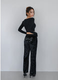 curetty (キュリティー)  C BACK POINT VELVET PANTS_BLACK