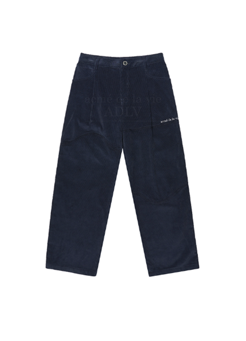 アクメドラビ(acme' de la vie) WAVE DETAIL CORDUROY PANTS NAVY