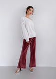 curetty (キュリティー)  C BACK POINT VELVET PANTS_BURGUNDY