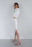 curetty (キュリティー)  C LONG SLIT JERSRY SKIRT_WHITE