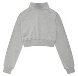 curetty (キュリティー) C HIGH-NECK ZIP-UP CROP TOP_GREY