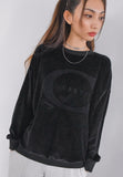 curetty (キュリティー) C LOGO BOUCLE EMBROIDERY TOP_BLACK