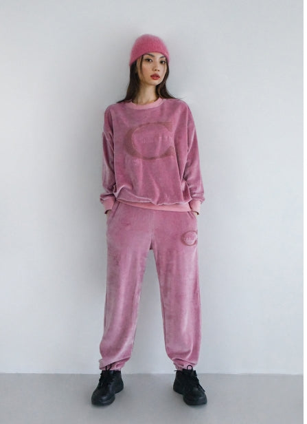 curetty (キュリティー) C LOGO BOUCLE EMBROIDERY TOP_PINK