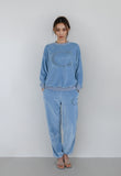 curetty (キュリティー) C LOGO BOUCLE EMBROIDERY TOP_SKY BLUE