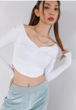 curetty (キュリティー) C LACE V-NECK TOP_WHITE
