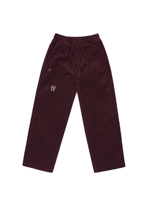 アクメドラビ(acme' de la vie) SIDE POCKET CORDUROY BANDING PANTS BURGUNDY