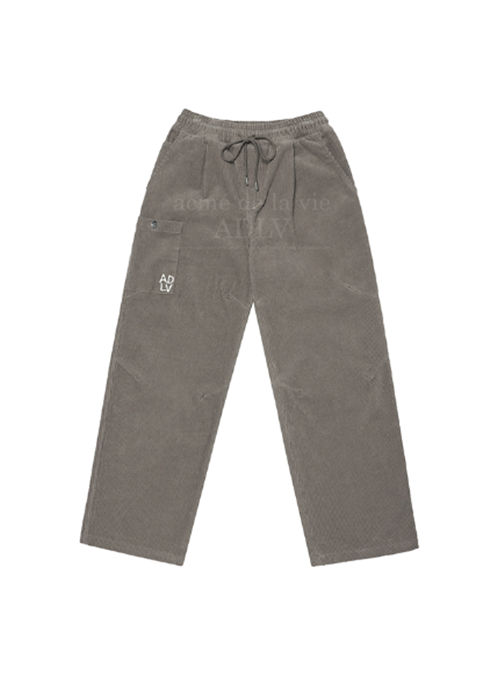 アクメドラビ(acme' de la vie) SIDE POCKET CORDUROY BANDING PANTS BROWN GRAY